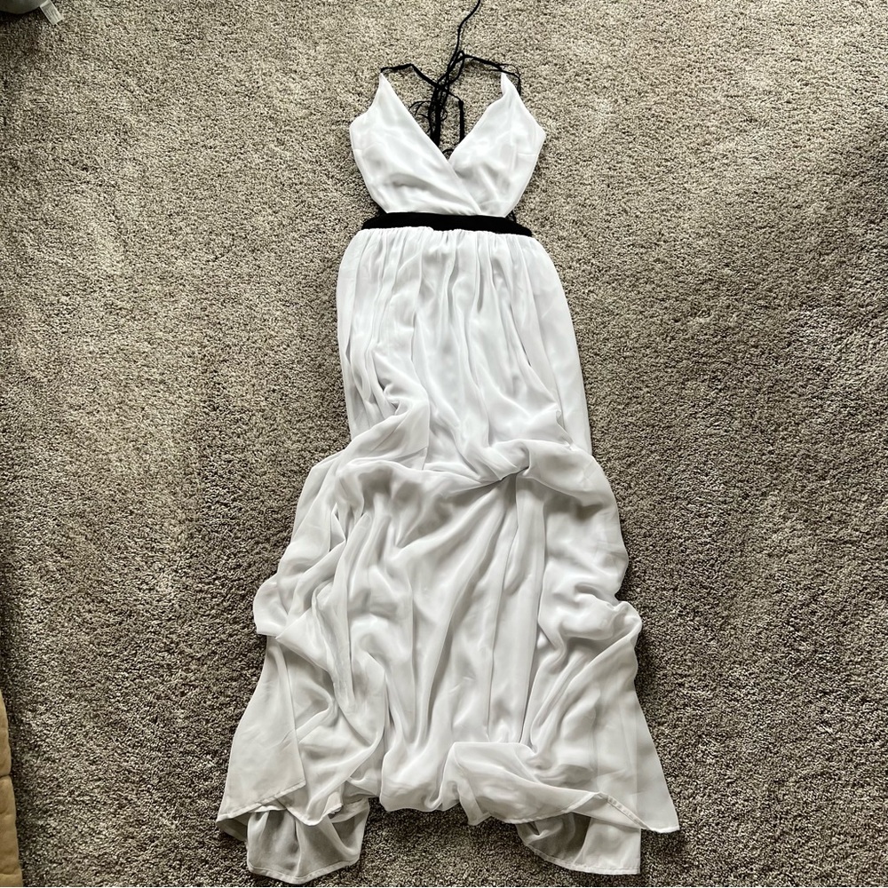 B/W Long Flowy Dress